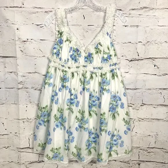 Sky To Moon | Dresses | Sky To Moon L White Floral Sweetheart Cottagecore  Milkmaid Babydoll Empire Dress | Poshmark